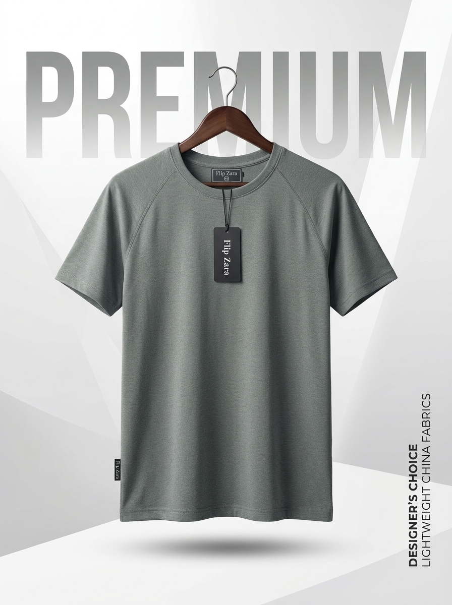 FlipZara Premium Lightweight T-Shirt - Olive Grey